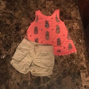 Justice shorts and shirt size 6